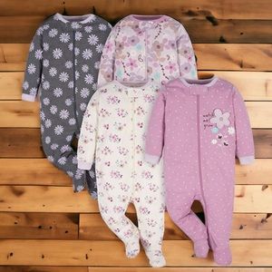 NWT Gerber baby-girls 4 Pack Sleep 'N Play Footie, Preemie